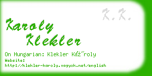 karoly klekler business card